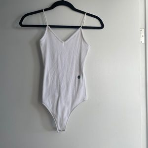Abercrombie XS white ribbed body suit NWOT